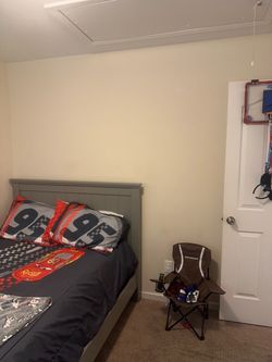 Gray Wood full size Bed Framebed