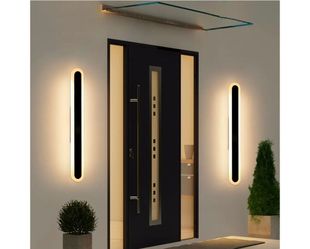 Lukvuzo 2pack 23 inch Modern Outdoor Wall Light Dimmable Black Exterior Sconce Waterproof Adjustable Color Temperature