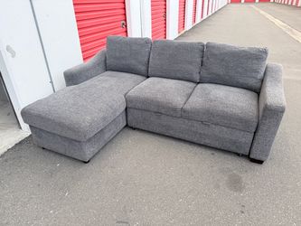 Coddle Aria Fabric Sleeper Sofa with Reversible Chaise and Storage, Gray
