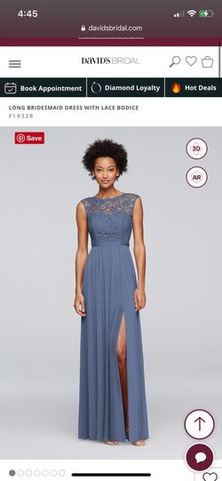 David’s Bridal Sz 6 Steel Blue