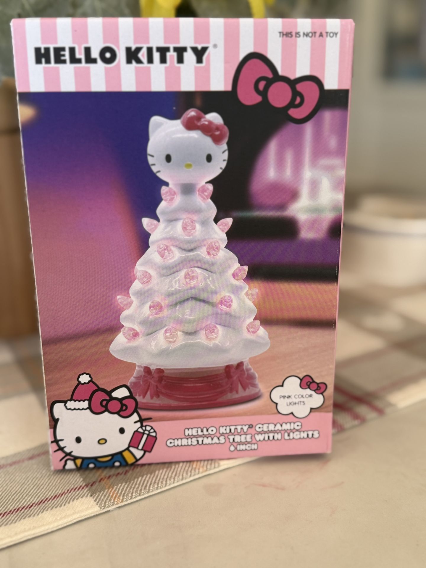Hello Kitty Ceramic Christmas Tree With Lights (6in)