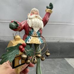 Vintage House of Hatten Santa Elf Christmas Ornament 1988 Lantern & Bells