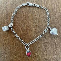 925 Sterling Silver Charm Bracelet 