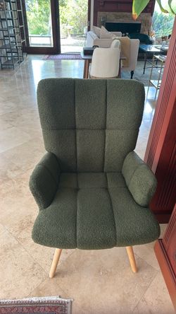 Soft comfortable chair olive green