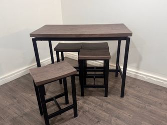 Bar Height Table with 3 Stools Set like. New