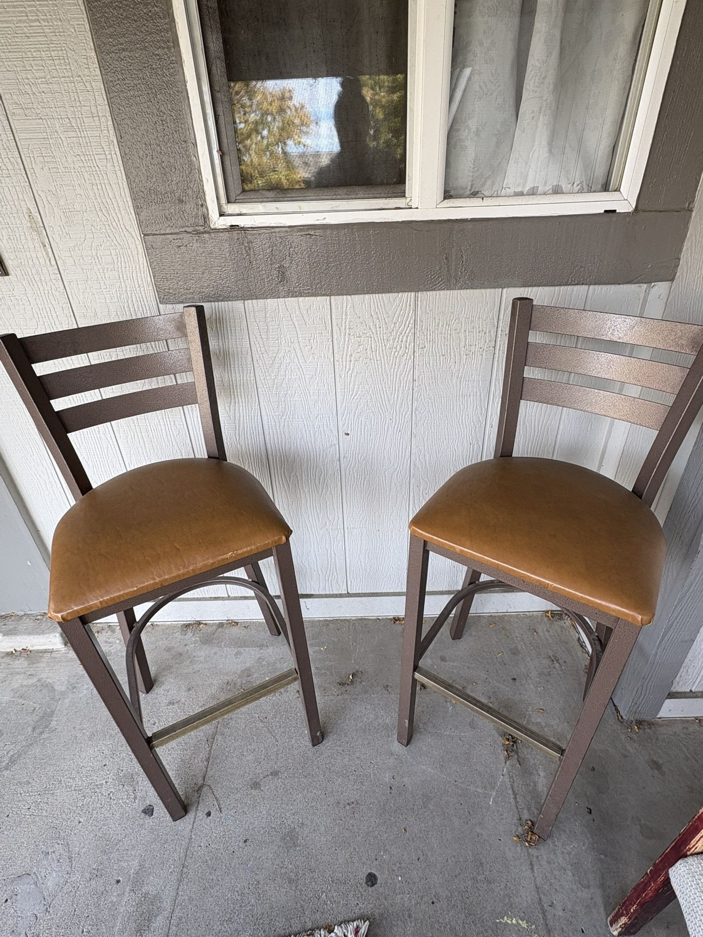 Leather seated tall chairs