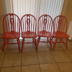 Red dinning room chairs
