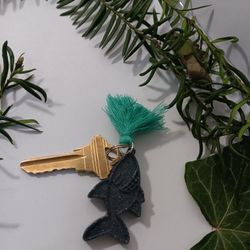 Fish Figurine Keychain With Tassel For Charms For Keychain, Handbags And Backpacks 