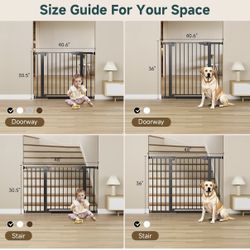 New In Box Cumbor 36" Extra Tall Baby Gate for Dogs and Kids with Wide 2-Way Door, 29.7-40.6" Width, and Auto Close Personal Safety for Babies and Pet