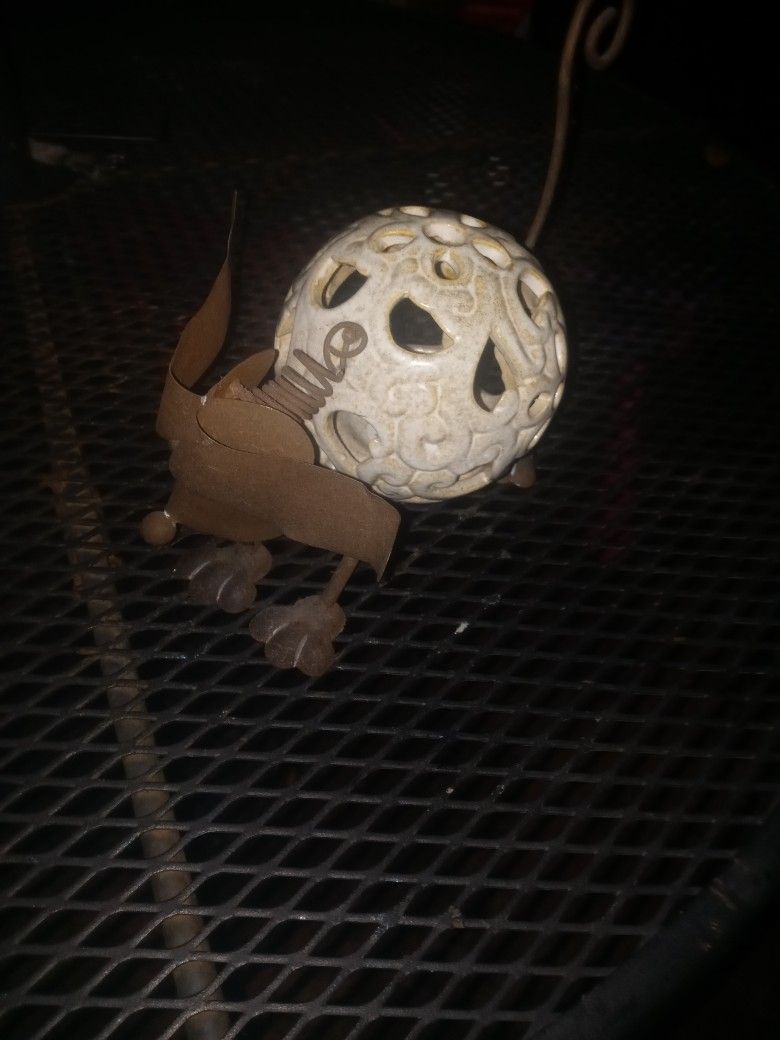 Antique Handmade Dog Figure With Porcelain Body