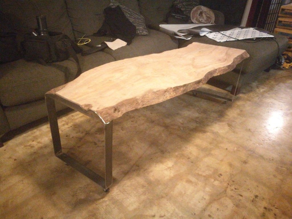 Custom made wood live edge table