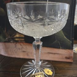Riddell Cristal San Michele  Cut Champagne  Coupe Glass