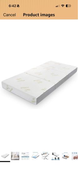 Full Size Folding Mattress with Folding Frame, Storage Bag and Mattress Protetor