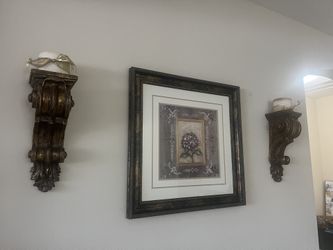 Framed Art and Candle Holders