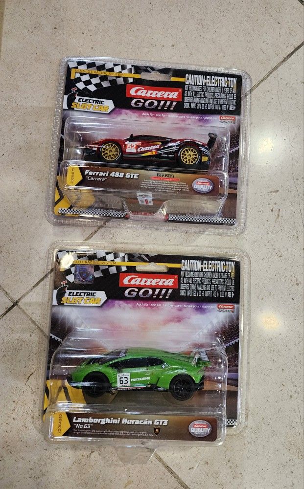 Carrera GO!! Electric Slot Cars Lot of 2 Lamborghini & Ferrari Sealed Unopened