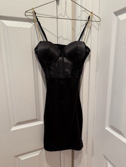 NEW! Black satin mini dress