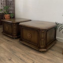 Solid Wood End Tables Cabinets *Low Profile 