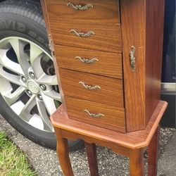 Jewelry Stand Storage Organizer With Mirror  34H X 12w X 8.5