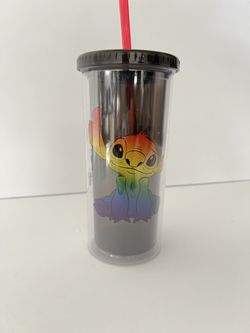 Silver Buffalo Tumbler 20 Ounce Disney Stitch LGBT pride Ohana Means Family