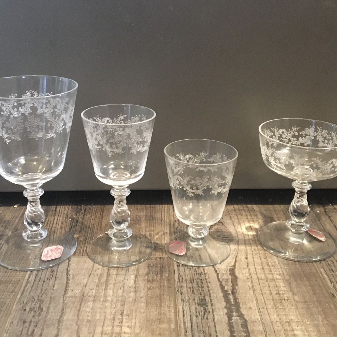 6pc Crystal Hand Blown 1930’s Bryce Glassware- Antique