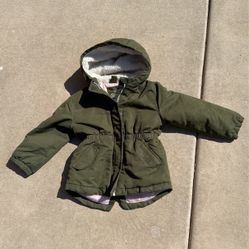 Girls Green Hoodie Zip Up Jacket