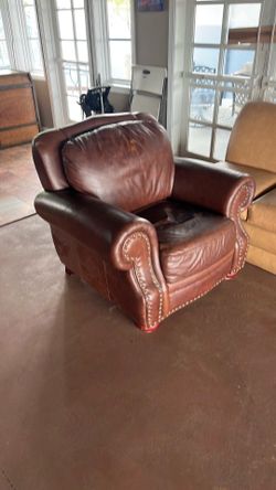 Leather couch chair