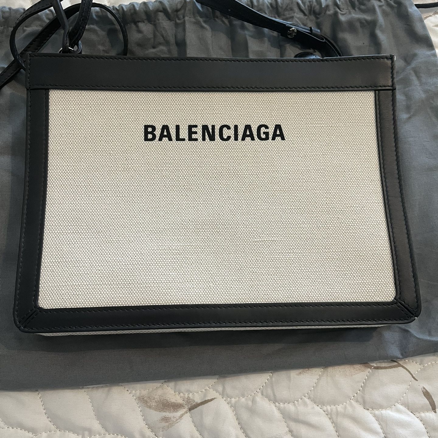 Balenciaga  Canvas Pochette Cross Body Bag