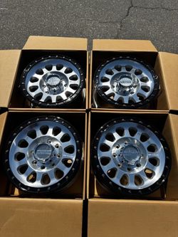 New Method MR315 8x180 17” Wheels Machined with Gloss Black Rings +25