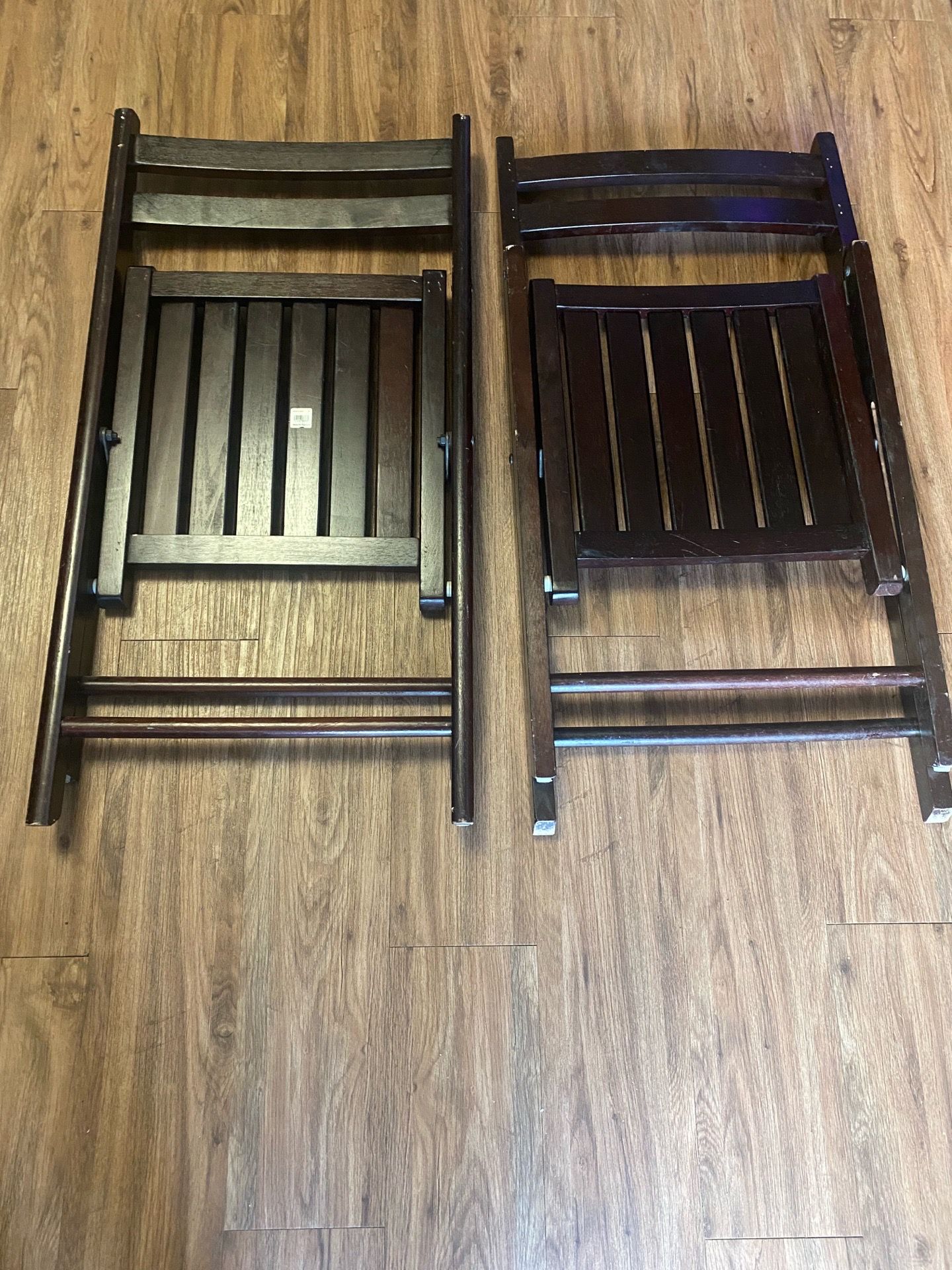 Folding wooden chairs