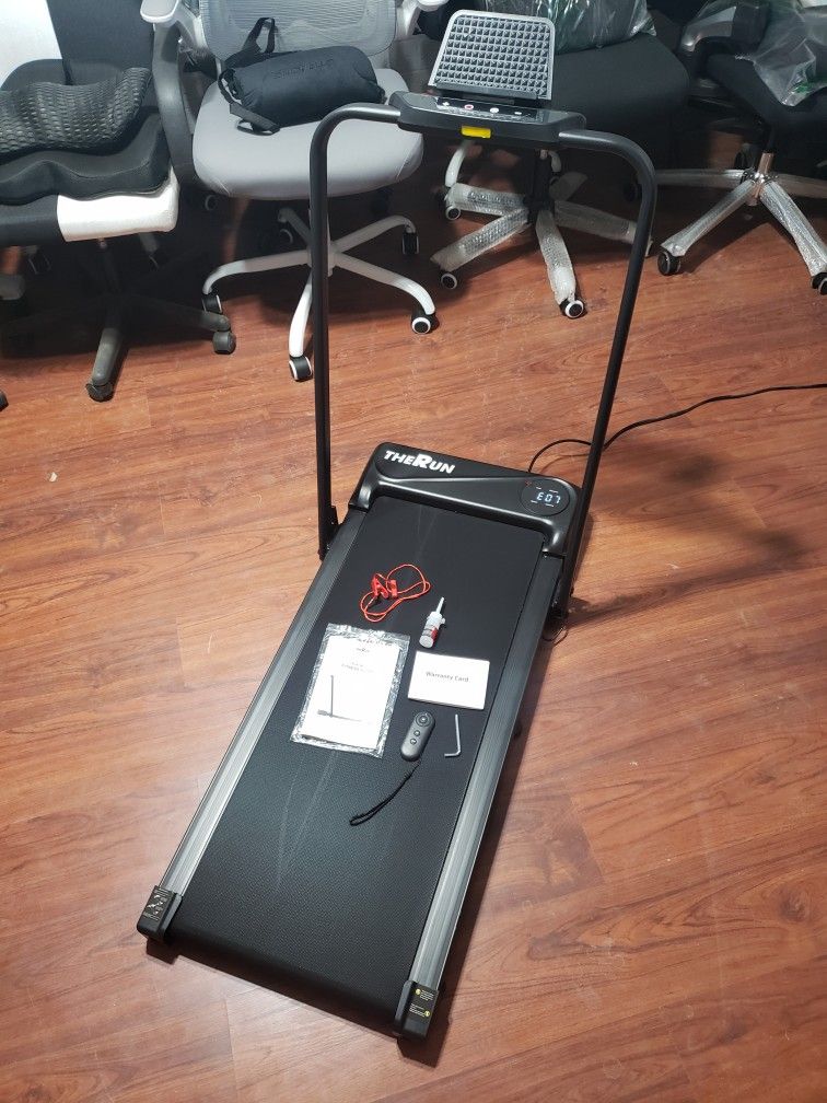 New THERUN Walking Pad Treadmill, 2.5 HP Under Desk Treadmills, 2 in 1 Foldable for Home, Walking Pad W/ Handle Bar, 16" Widened Running Belt, W/ Remo