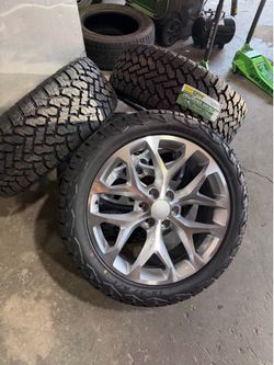 22” Silver Snowflake Wheels + 285-45-22 TBB Tires All Terrain