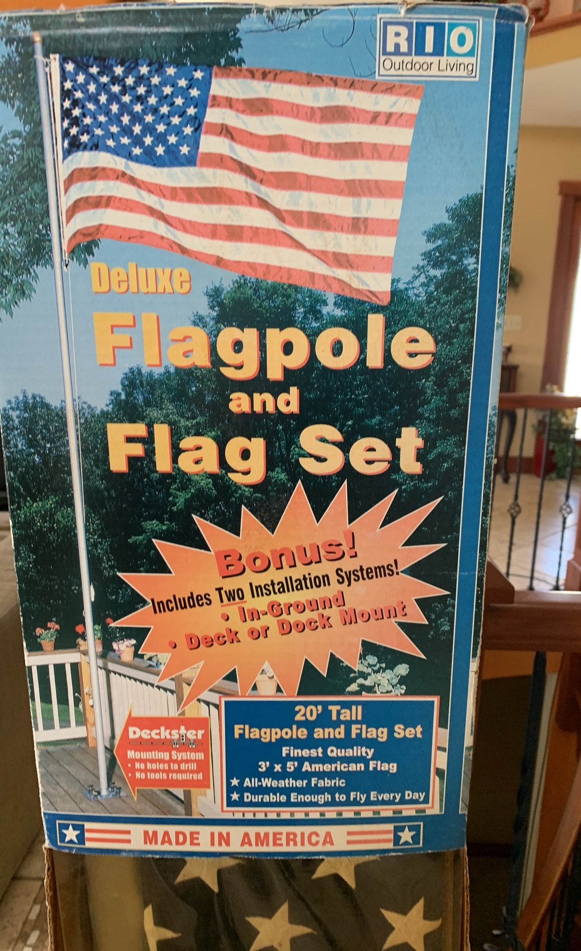 Flagpole And American Flag Set. New, Never Used.