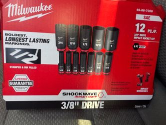 Milwaukee 12 piece deep socket 3/8