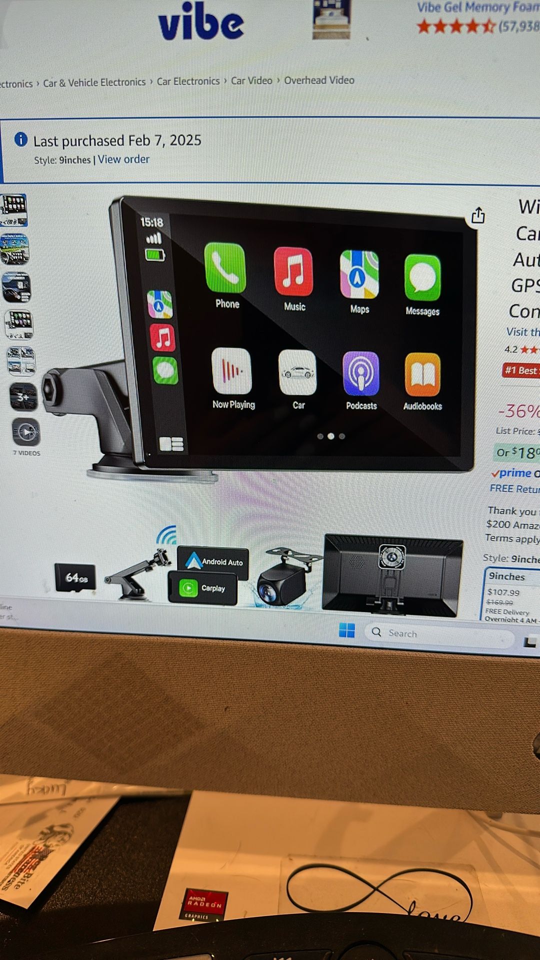 Wireless Apple CarPlay Screen