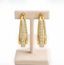Golden Radiance Crystal Hoop Earrings