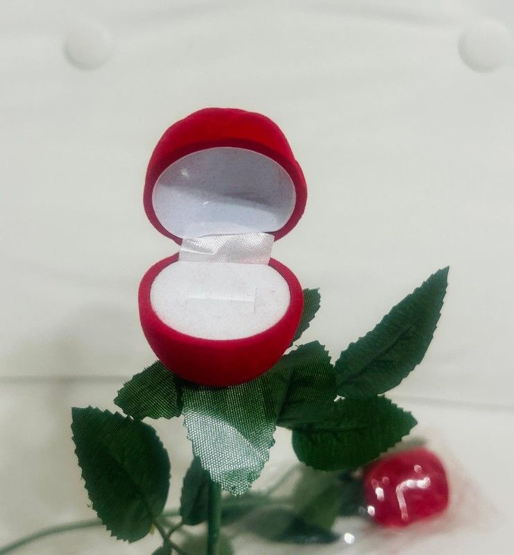 Elegant Red Rose Ring Box