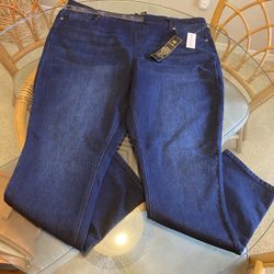 NWT DG2 plus size 2x jeans dark denim straight let or bootcut denim cotton