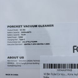 Aspiradora portátil de batería recargable