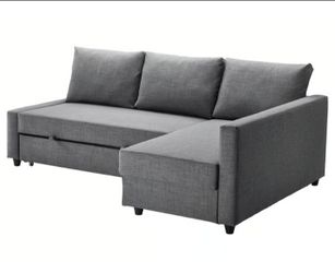 IKEA FRIHETEN Sleeper sectional,3 seat w/storage, Skiftebo dark gray