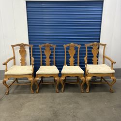 4 Solid Wood vintage chairs