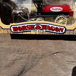 Rare Find **** Tru Value Hardware House and Wagon Coin Bank