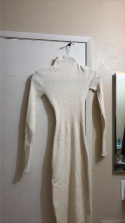 Long stretchy tan skin tight dress