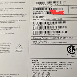 Mac mini m4 16gb ram. 256gb ssd.