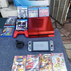 Chrome Red Custom PS4 500GB with Box, 6 Great Games No BS. 2 Controller $300! Combo or Nintendo switch 2020 V2 256Gb $300! Combo deal each
