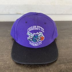 Charlotte Hornets Mitchell & Ness 2-Tone Classic Adjustable Snapback Hat - Purpl