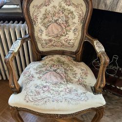 20th century Louis XIV tapestry chair