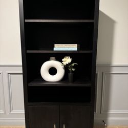 Room And Board Designer Dark Wood Book Shelf cabinet