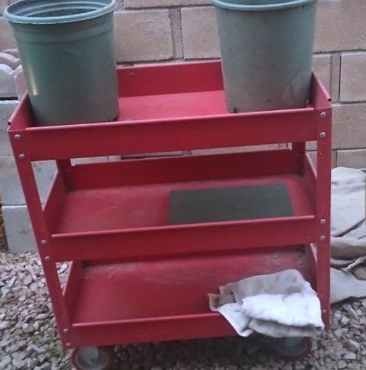 "THE GENERAL" RED 3 TIER HANDY WORK CART