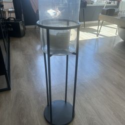 2 Foot Tall Large Metal Candle Holder (black/iron) 