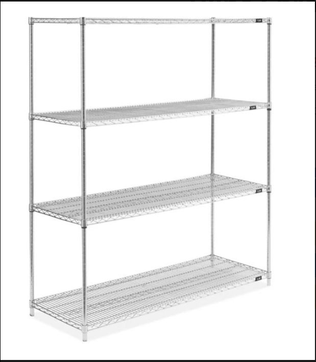 Uline Chrome Wire Shelving Unit - 60 x 24 x 72" (Brand New)
